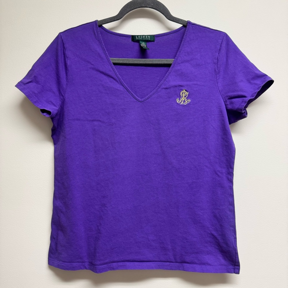Ralph Lauren Royal Purple Short Sleeve Tee Like New Size L